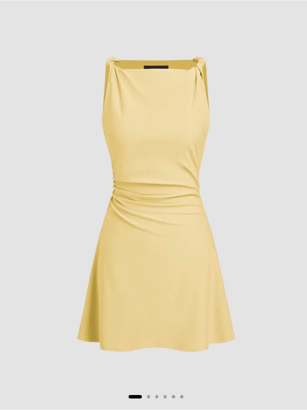 Cider Yellow Twist-Detail Midi Dress